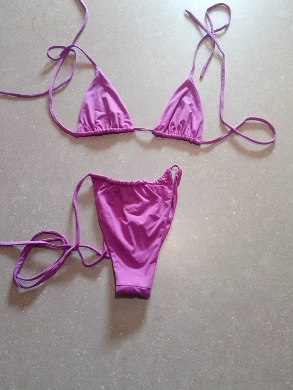 Women's Purple Triangle Tie Bikini Set